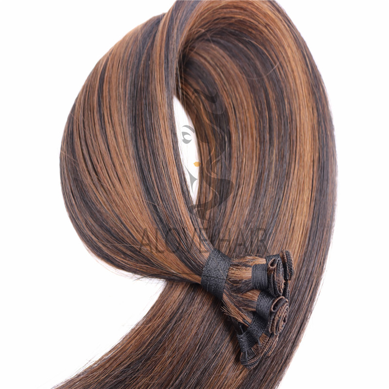 Piano color hand tied hair extensions Colorado 