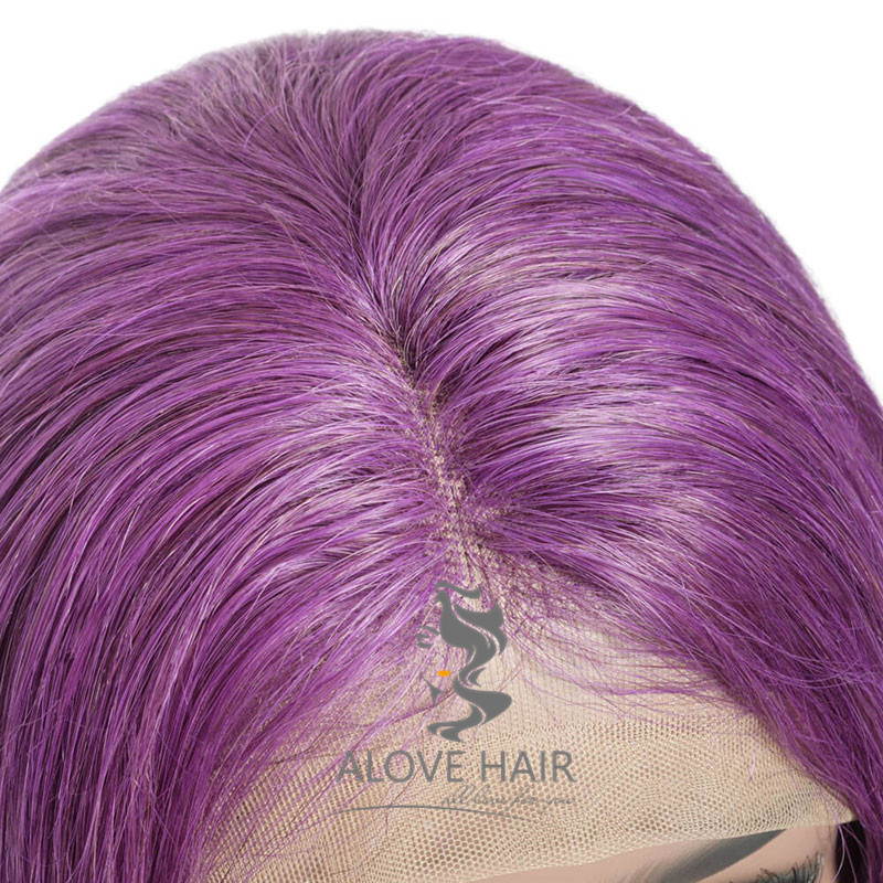 Wholesale purple bob human hair wig