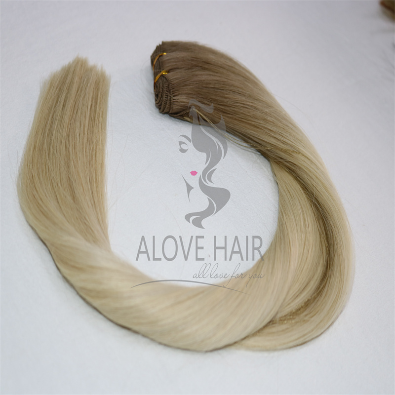 High quality rooted color hand tied hair extensions