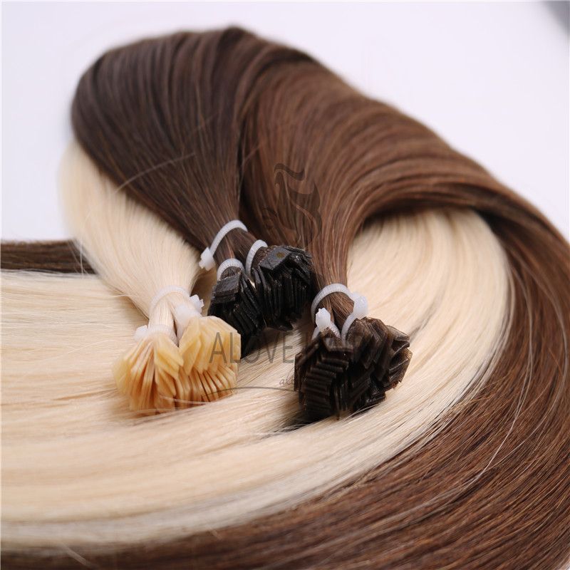 Best russian different color flat tip human hair extensions