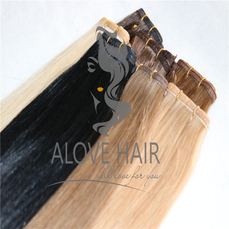 Full cuticle seamless skin weft hair extensions Canada