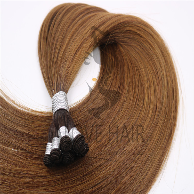 Wholesale solid color hand tied hair extensions 