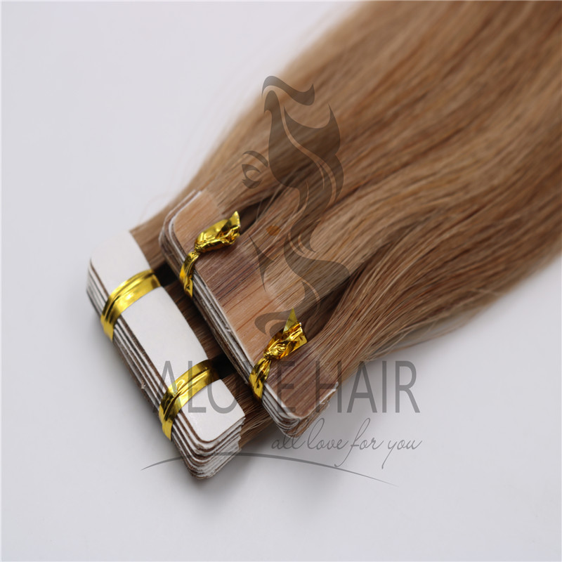 High quality tape in hair extensions for hair salon and hair stylists