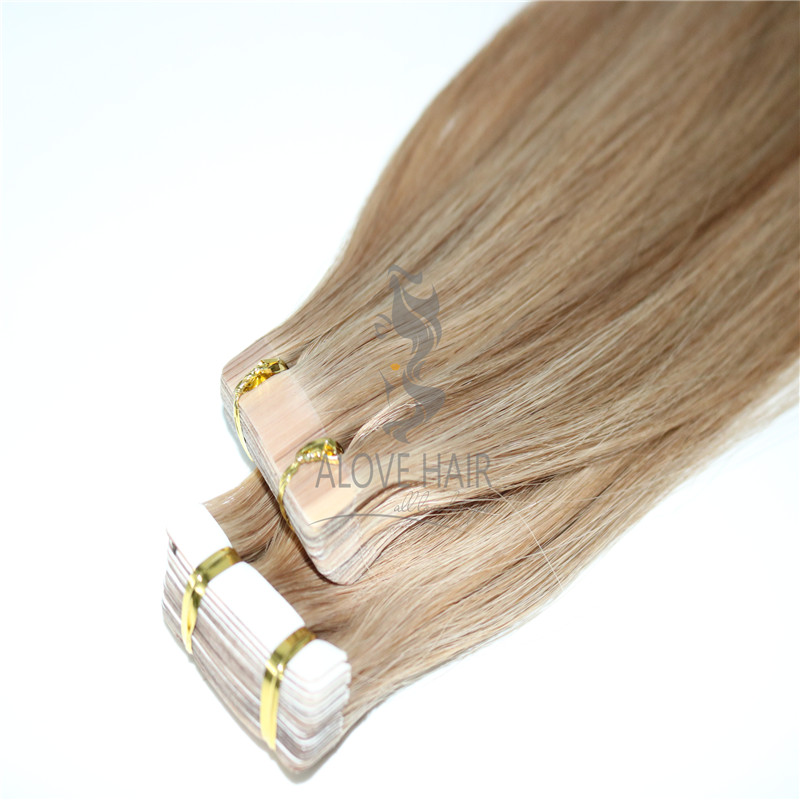 Cuticle intact remy affordable tape in extensions for thin hair 