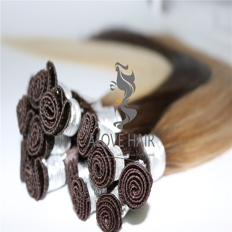 Wholesale full cuticle hand tied wefts for hand tied hair education