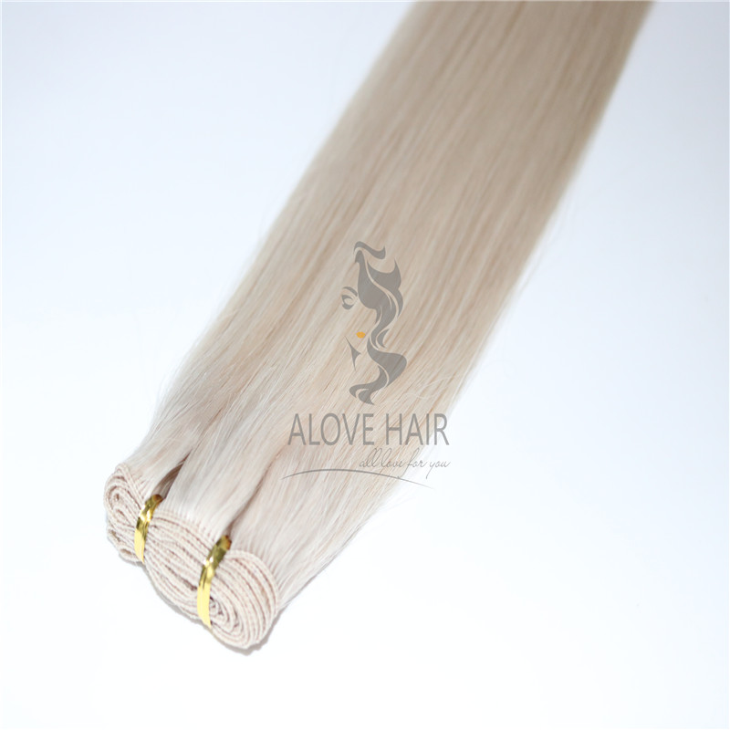 Slavic hair hand tied hair extensions manufacturer in China 