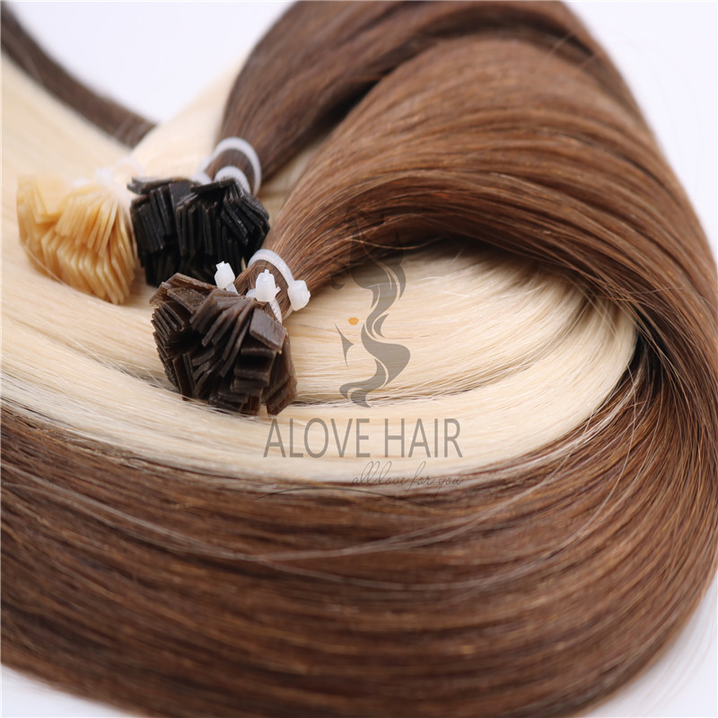 Best russian different color flat tip human hair extensions