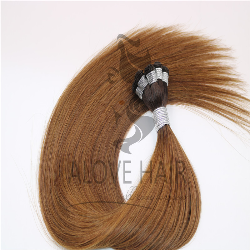 Wholesale solid color hand tied hair extensions 