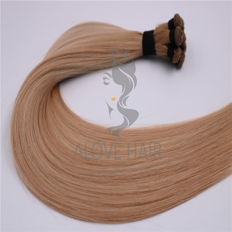 Wholesale best quality full cuticle hand tied hair extensions for miami hair salon 