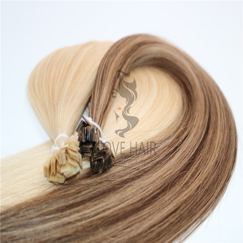 Wholesale high quality pre-bonded flat tip beaded hair extensions