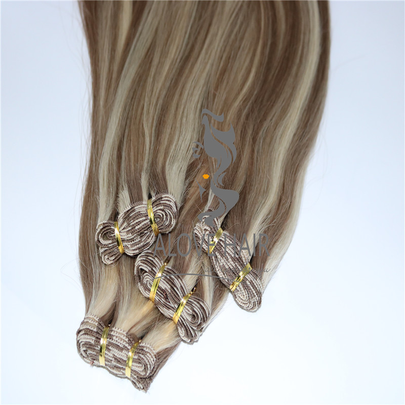 Wholesale full cuticle hand tied hair extensions