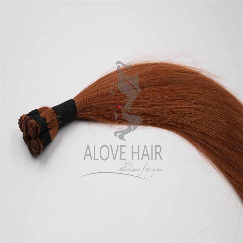 Hand tied weft extensions for thin hair