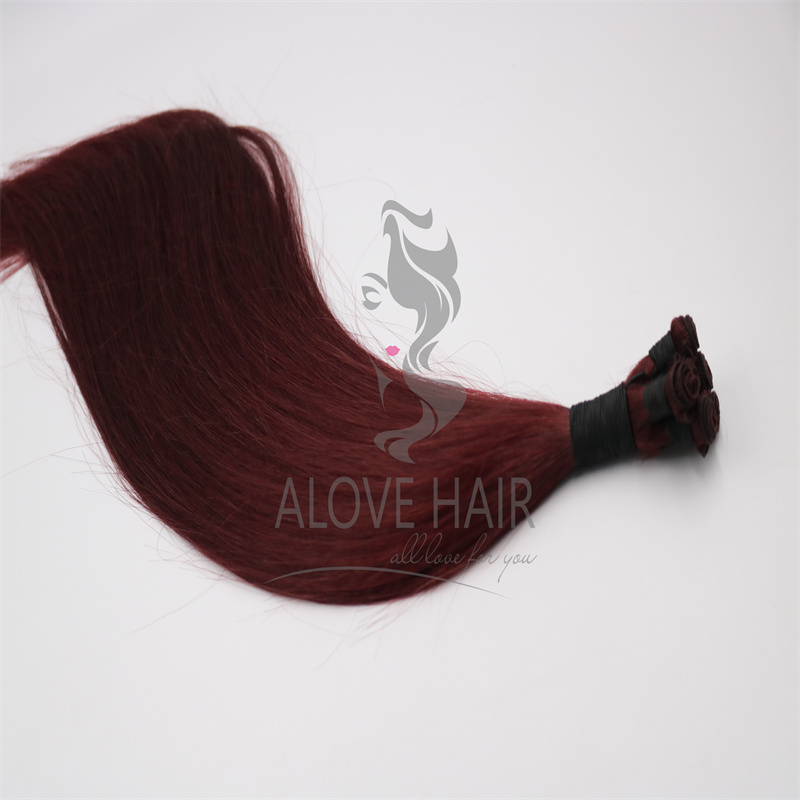 High quality double drawn hand tied hair extensions for handtied educator