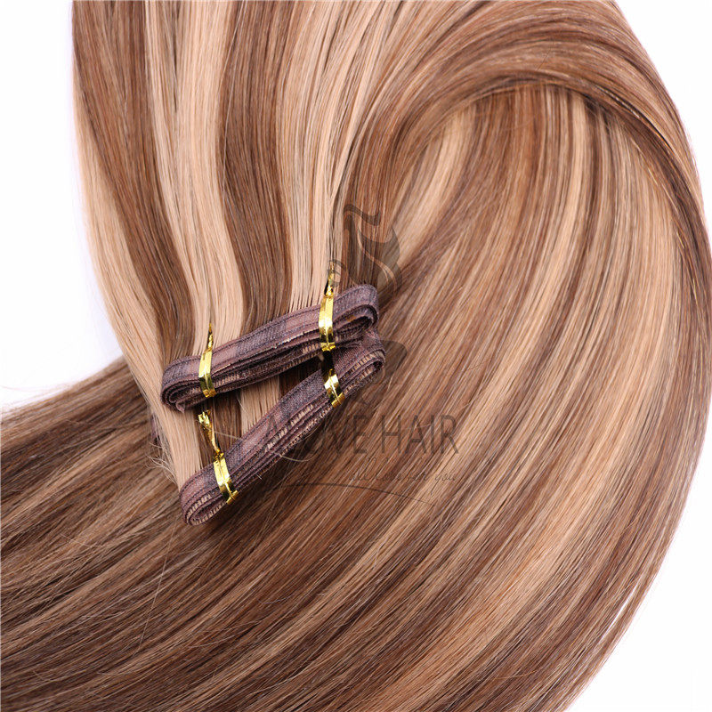 Wholesale silicone free piano color flat wefts