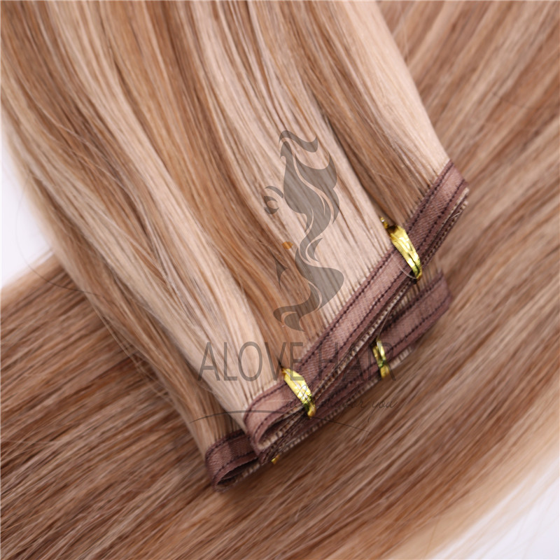 Full cuticle piano color flat wefts
