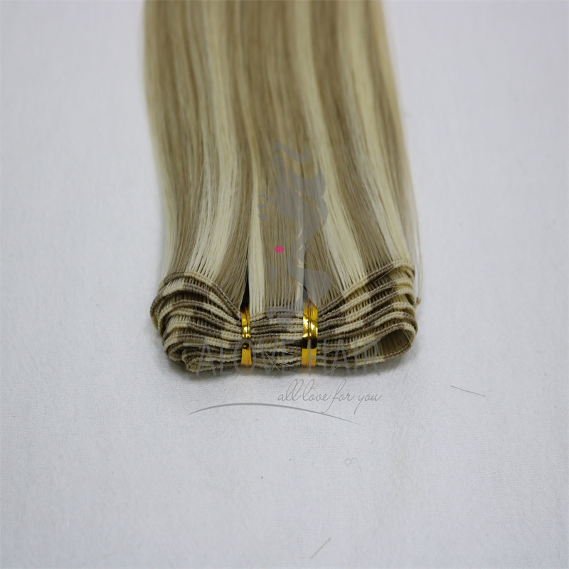 High quality cuticle intact remy piano color hand tied hair extensions