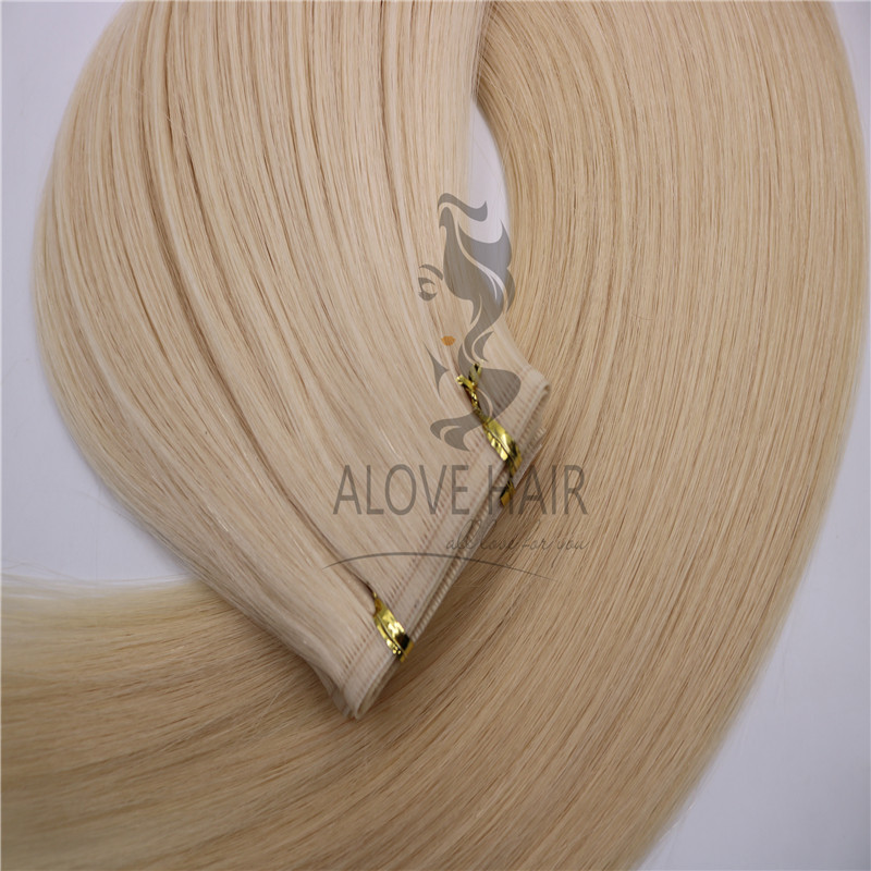 Wholesale high quality cuticle intact remy flat weft hair extensions ...