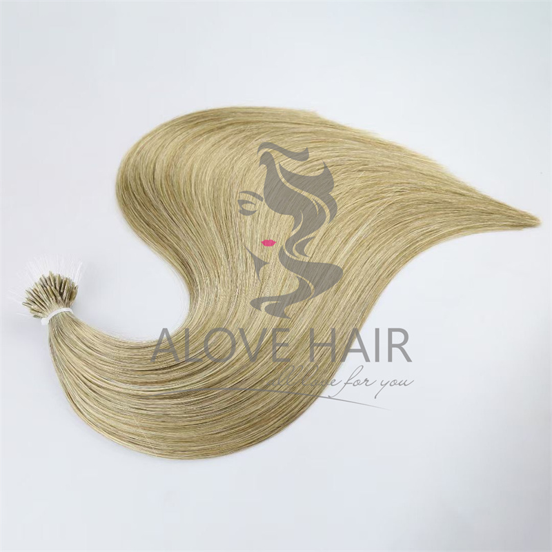 Russian Mongolian double drawn cuticle intact remy plastic nano ring hair extensions