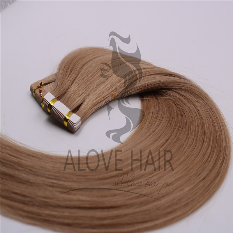 High quality tape in hair extensions for hair salon and hair stylists