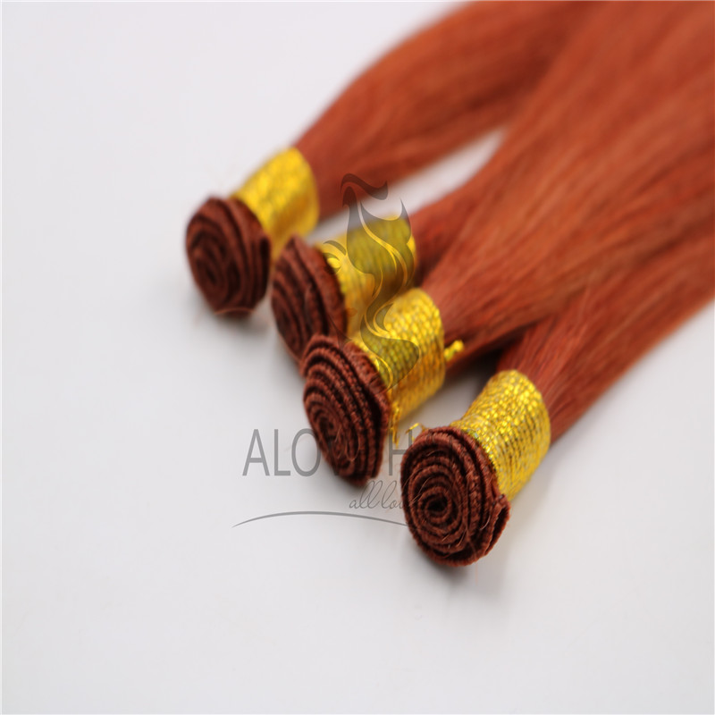 Wholesale indian temple hair hand tied hair extensions 