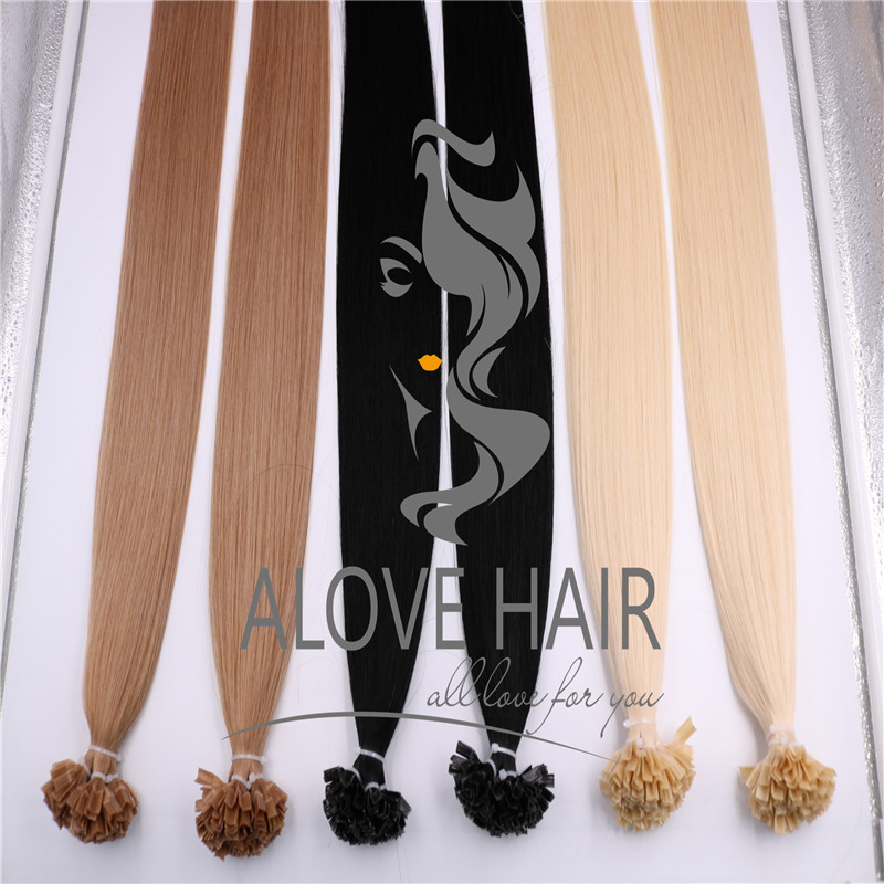 Wholesale different color pre-bonded keratin v tip hair extensions