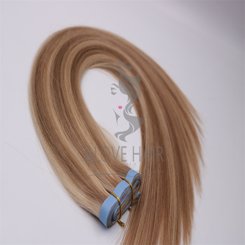 High quality cuticle intact piano color wide tape in extensions 