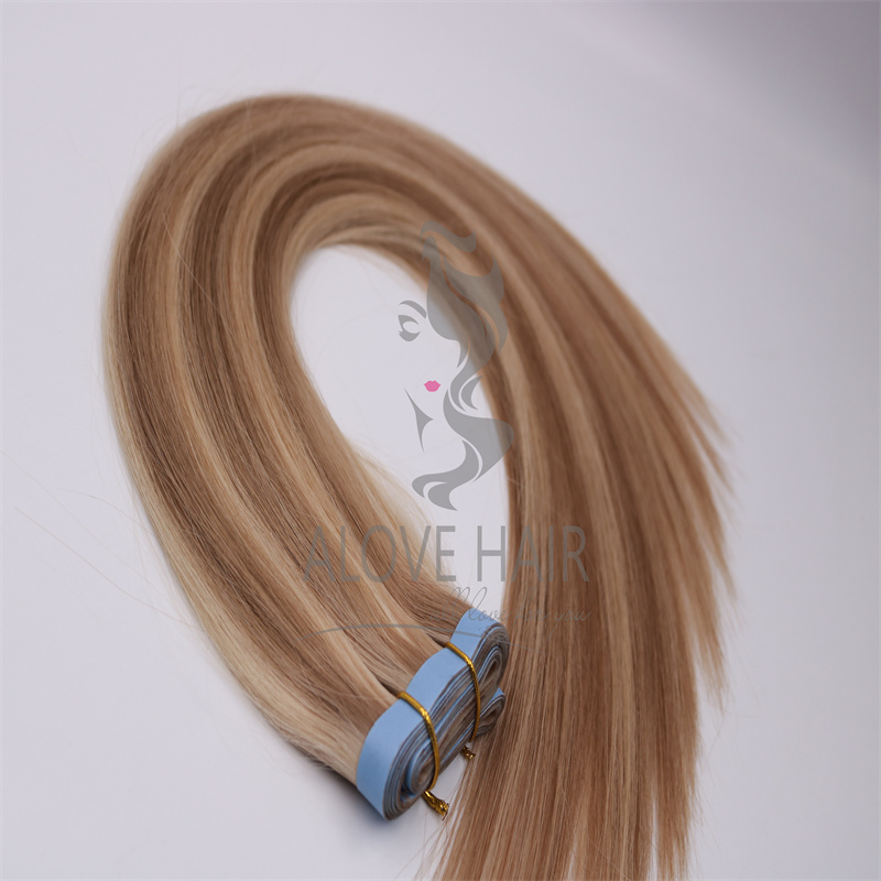 High quality cuticle intact piano color wide tape in extensions